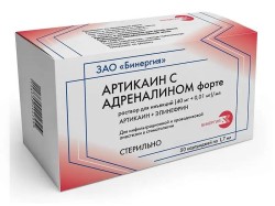 Артикаин с адреналином форте, р-р д/ин. (40 мг+0.01 мг)/мл 1.7 мл №50 картриджи