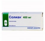 Солиан, таблетки покрытые оболочкой пленочной 400 мг 30 шт